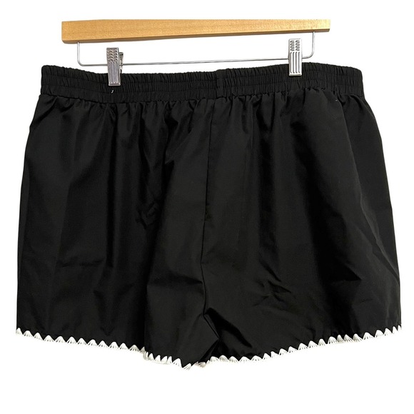 Pink Lily Tank Shorts Set Womens XL Black Crochet Trim Tie Strap Pockets Casual - Picture 10 of 11